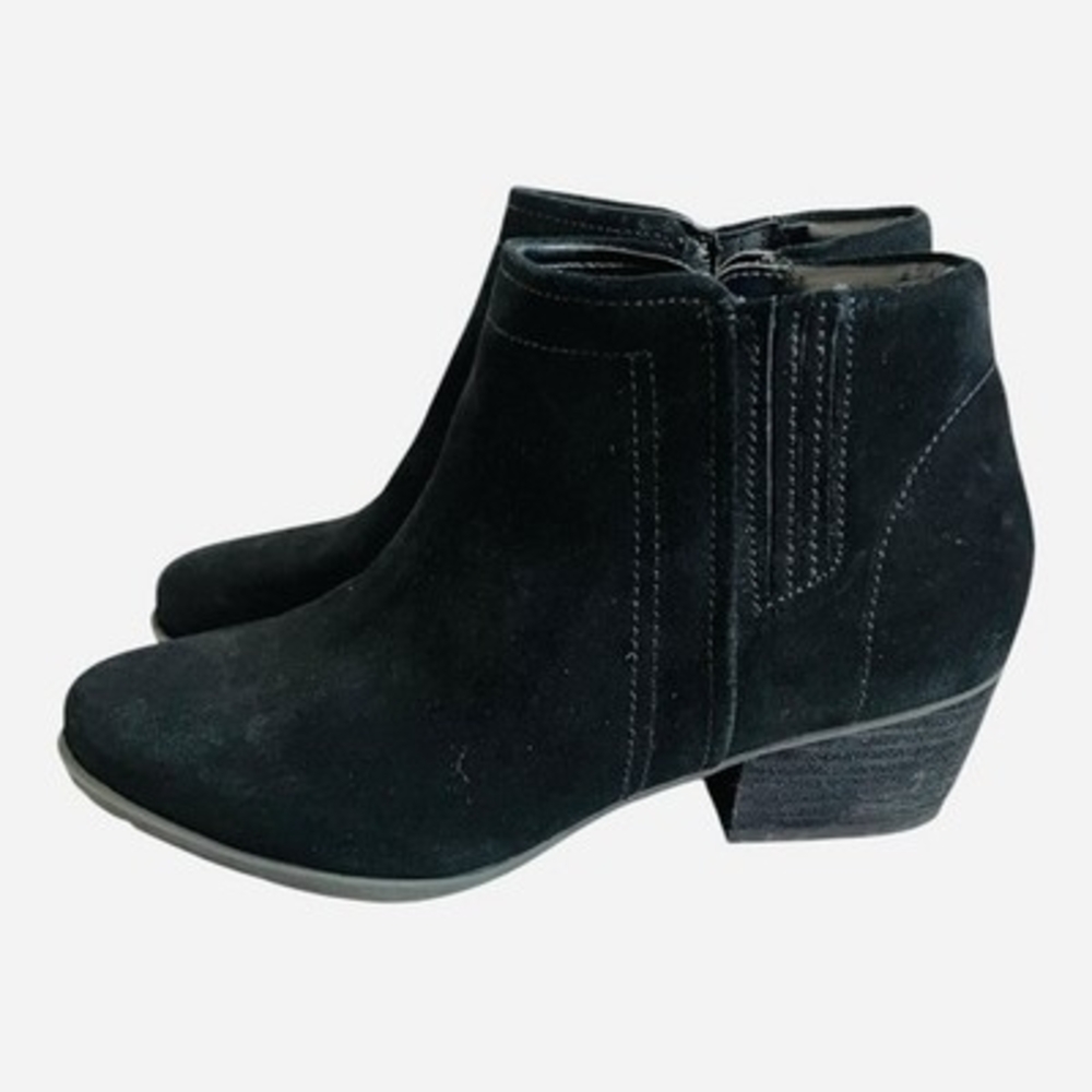Blondo Women's Black Suede Waterproof Ankle Boots Size 8W Side Zip Booties EXC - Picture 3 of 8